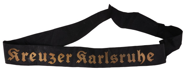 Kriegsmarine Mützenband "Kreuzer Karlsruhe"