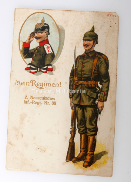 Postkarte ,,Mein Regiment 2. Nassauisches Inf. Regt. Nr. 8"