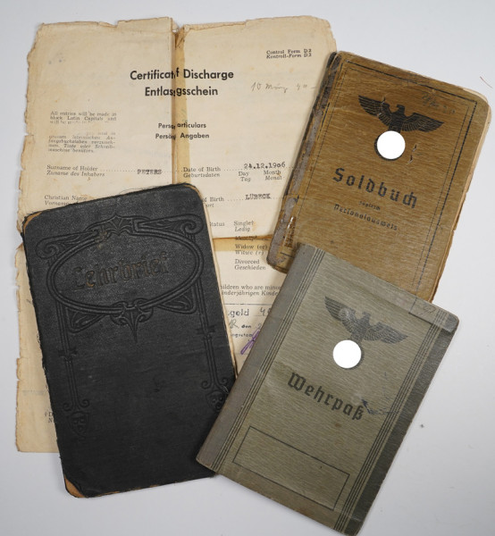 Papiere Peters Lw. Bau. Batl. 19/ XI Luftwaffenlazarett Brjansk