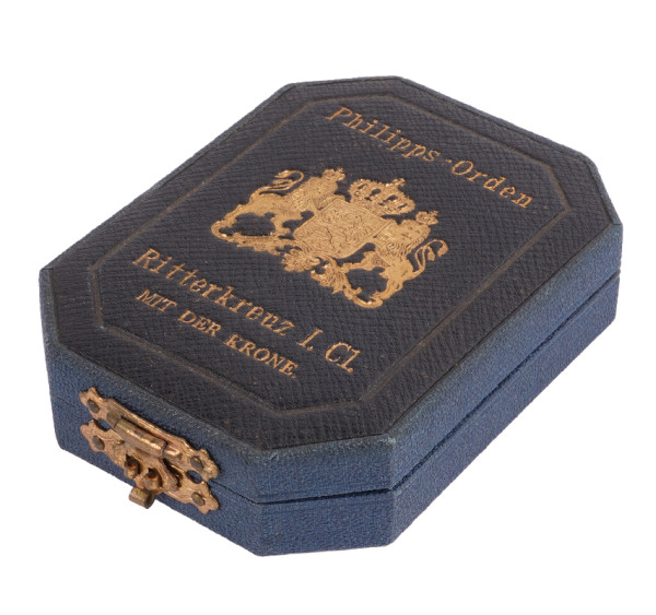Etui Philipps-Orden Ritterkreuz 1. Klasse mit der Krone