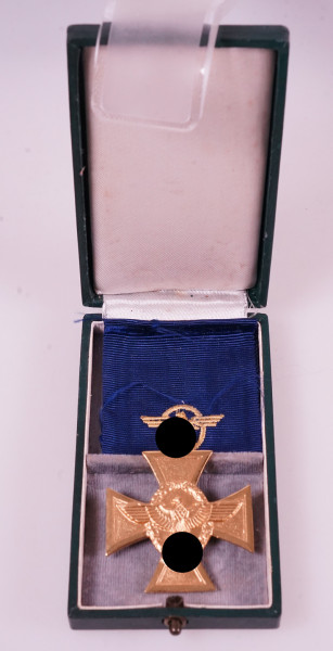 Dienstauszeichnung der Polizei 1. Stufe für 25 Jahre 1938 im Etui