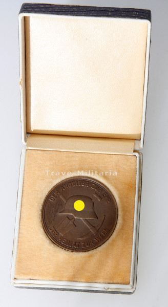 Westwall-Bau Erinnerungsmedaille Philipp Holzmann 1938 im Etui