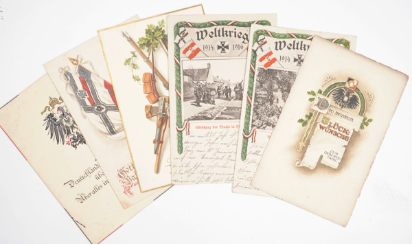 6 Feldpostkarten 1.Weltkrieg mehrfarbig