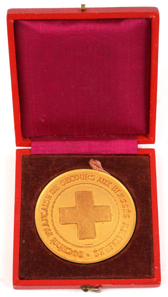 Frankreich Societé Francaise De Secours Aux Blesses Militairs Medaille im Etui