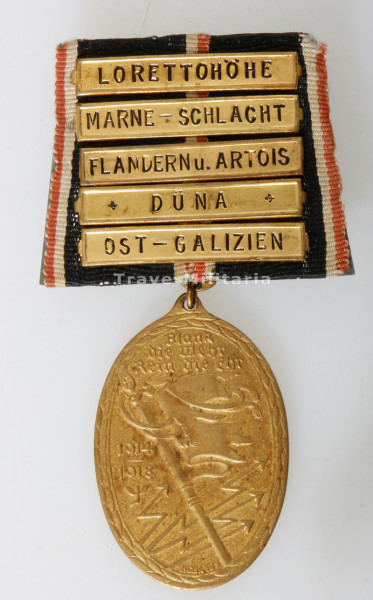 Kyffhäuser-Denkmünze für 1914/18 mit 5 Gefechtsspangen