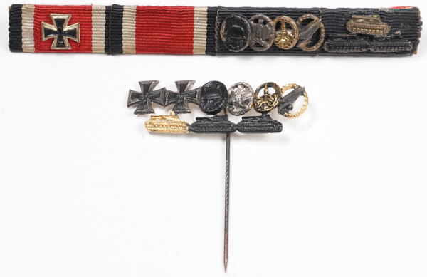 1957 Bandspange und Miniaturnadel Bandenkampf und Panzerknacker