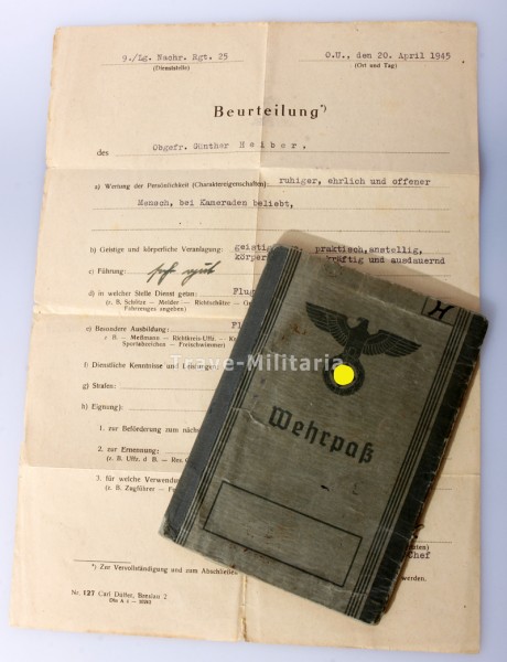 Wehrpass Heiber Lg. Nachr. Rgt. Kiew und Charkow, 25