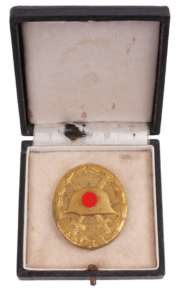 Verwundetenabzeichen in Gold im Etui