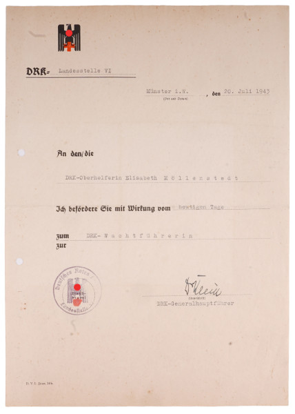 DRK-Beförderungsurkunde Möllenstedt