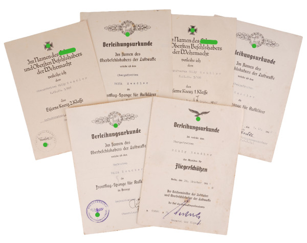 Urkundengruppe Hendler K. Fl. St. 3/906/ Küstenflieger