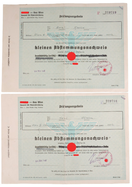 kleiner Abstammungsnachweis eines Ehepaares Honl