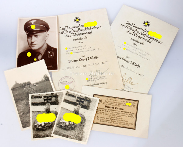 Urkunden Beutler SS-Totenkopf-Inf.-Reg. 3, gefallen 1941