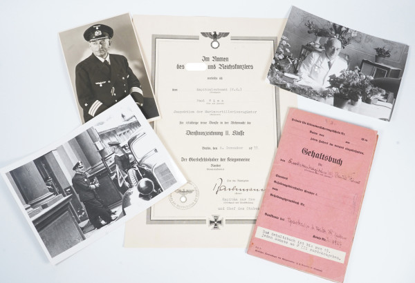 Urkunde und Fotos Kapitänleutnant Wino