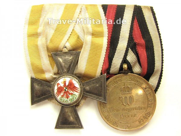 Preußen 2er Ordenspange Roter Adler Orden 4. Klasse & KDM 1870/71