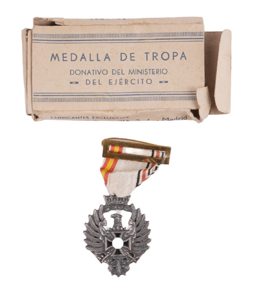 Spanien Medalla de Tropa im Karton "Division Azul"