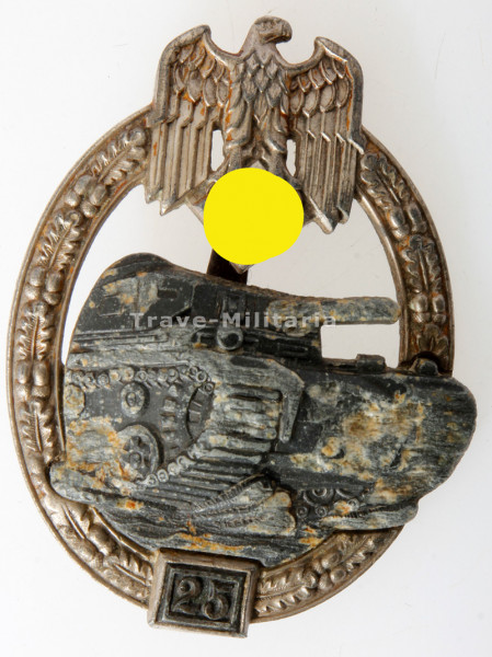 Panzerkampfabzeichen in Silber mit Einsatzzahl 25
