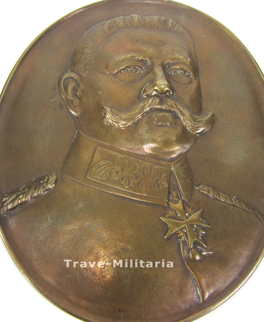 Plakette aus Bronze Hindenburg Antiquitäten Trave Militaria Orden