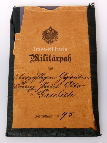 Militärpaß Franz Grulich Infanterie-Regiment von Boyen Nr.41
