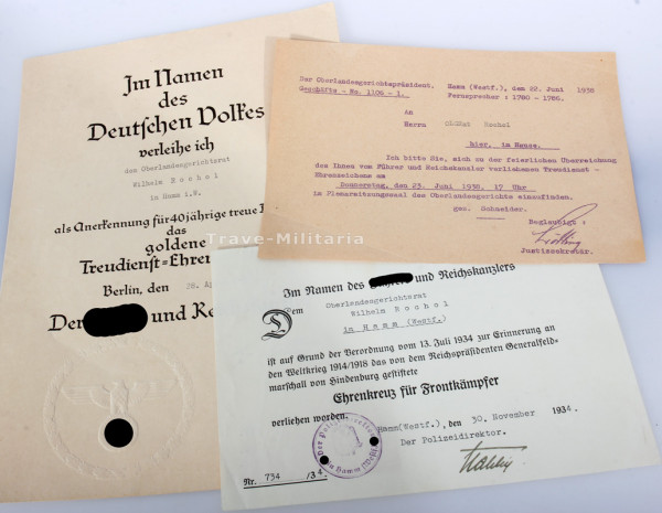 Urkundenpaar Oberlandesgerichtsrat Rochol in Hamm i.W.