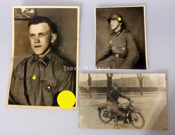 3 Bilder eines Mannes NSKK und Wehrmacht