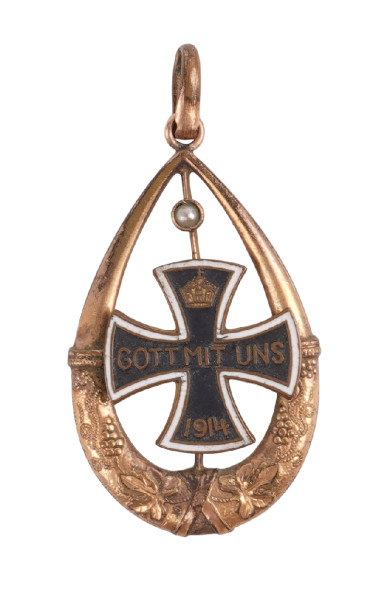 Patriotischer Kettenanhänger "Gott mit uns 1914"