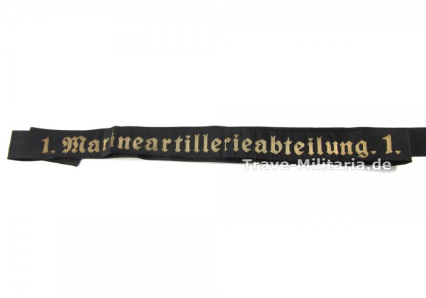 Kriegsmarine Mützenband 1. Marineartillerieabteilung.1