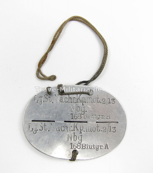 Erkennungsmarke Lg.St.Nachr.Kp.mot 2/13 NBG