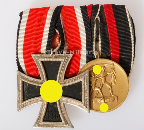 2er Ordenspange Eisernes Kreuz 2. Klasse 1939 + Sudetenland