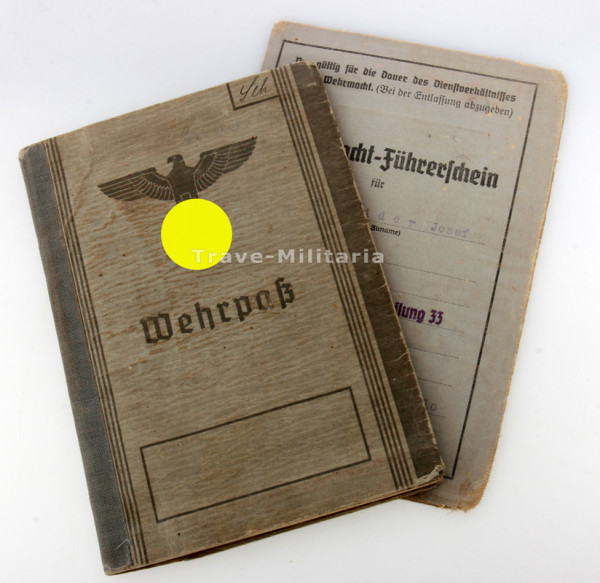 Wehrpass u. Führerschein Josef Schneider Panzer-Abt. 103/386