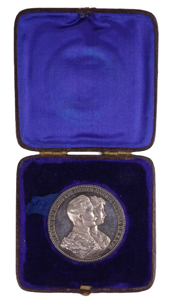 Preußen Ehejubiläumsmedaille zur goldenen Hochzeit 1888 im Etui