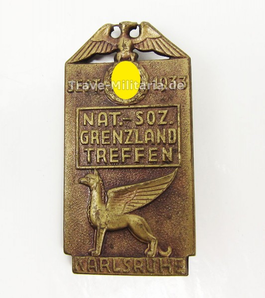 Kleinabzeichen Nat-Soz-Grenzland Treffen Karlsruhe Sept. 1933