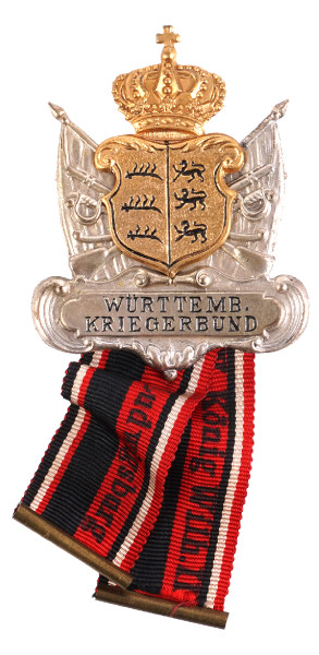 Württemberg Kriegerbund Mitgliedsabzeichen Kriegerverein König Wilh. II. Ludwigsburg