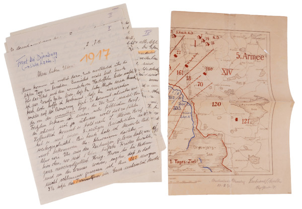 Brief und Karte Front bei Dünaburg 1917
