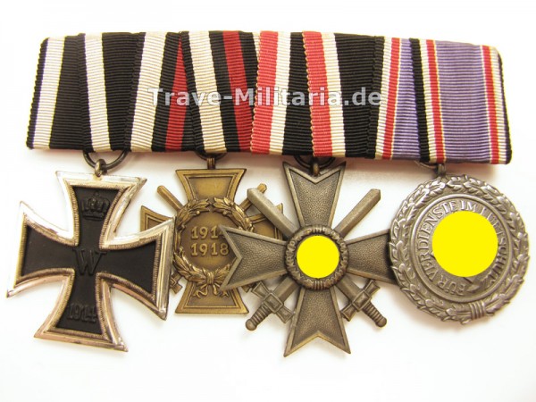 4er Ordenspange mit Luftschutz-Ehrenzeichen 2. Klasse