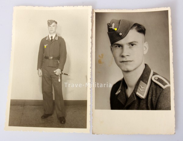 2 Fotos Unterfeldwebel der Luftwaffe mit Borddolch