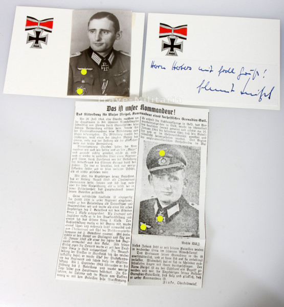 2 Nachkriegsunterschriften Major Helmut Meitzel Ritterkreuzträger