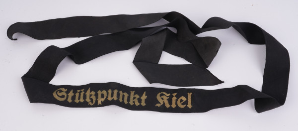 Kriegsmarine Mützenband "Stützpunkt Kiel"