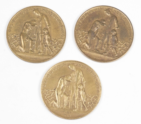 3 Münzen "Des Deutschen Volkes Leidensweg" 1923