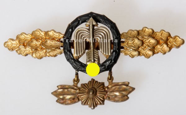 Frontflugspange für Nachtjäger in Gold mit Sternanhänger