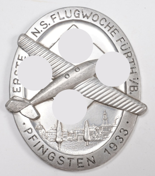 Teilnehmerplakette Erste N.S. Flugwoche Fürth i.B. Pfingsten 1933