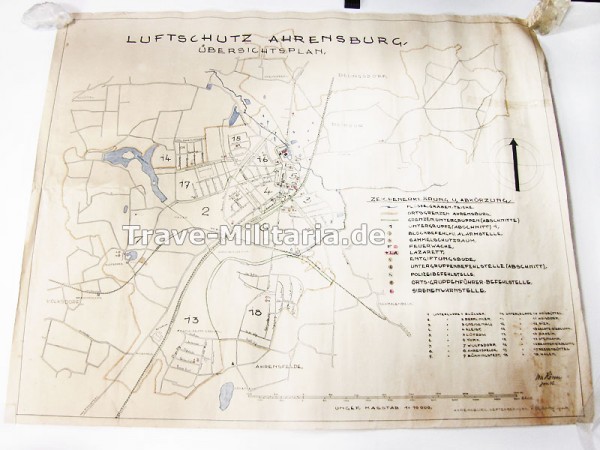 Luftschutz-Übersichtsplan Ahrensburg 1934