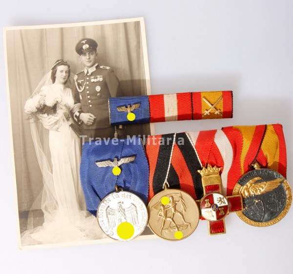 4er Ordensspange Legion Condor mit Trägerfoto Panzertruppenabzeichen