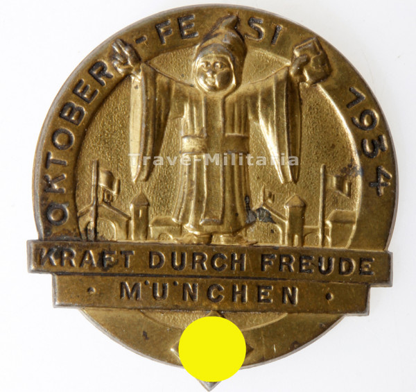 Kraft durch Freude Teilnehmerabzeichen Oktoberfest 1934 München