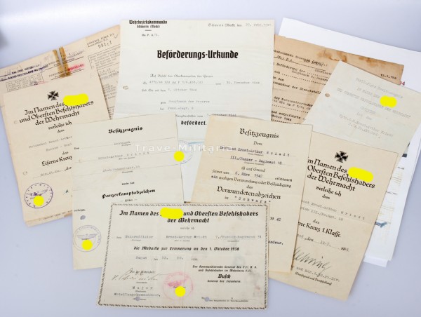 Urkundengruppe Ernst-Arthur Wriedt schwere-Panzer-Abteilung 504