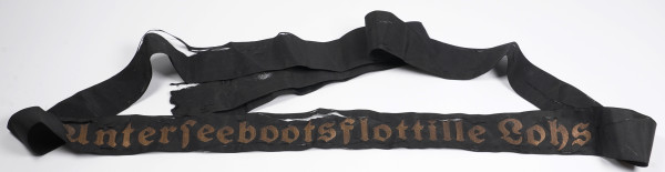 Kriegsmarine Mützenband "Unterseebootsflottille Lohs"