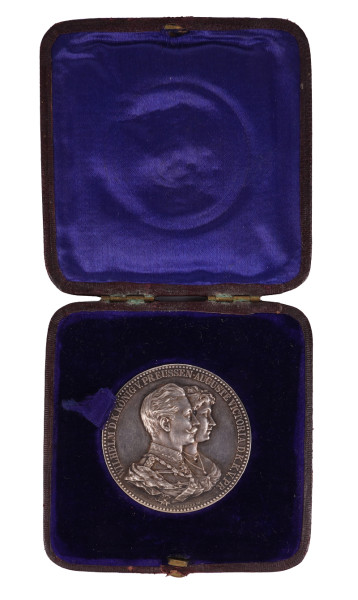 Preußen Ehejubiläums-Medaille zur goldenen Hochzeit 1888 im Etui
