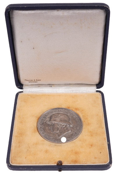 Wehrmacht nicht tragbare Erinnerungsmedaille d. Panzeraufklärungsabteilung 40, 14 Pz. Div. im Etui