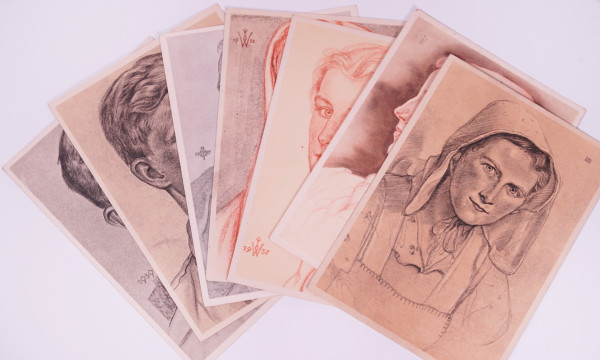 7 Willrich-Postkarten "Deutscher Blutadel in aller Welt"