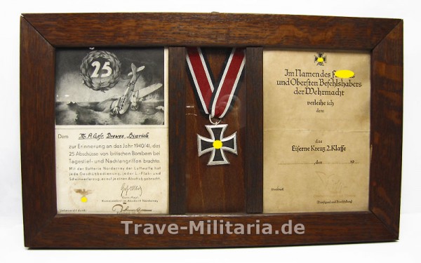 Nachlass Schmuckrahmen eines Marineartillerie-Soldaten Batterie Norderney