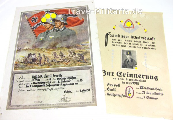 2 Schmuckurkunden eines Ostholsteiners